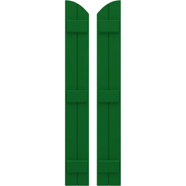 Ekena Millwork Americraft 2-Board (3 Batten) Wood Joined Board-n-Batten Shutters w/Ellipt Top, ARW401BE207X77HGH, PR ARW401BE207X77HGH - main